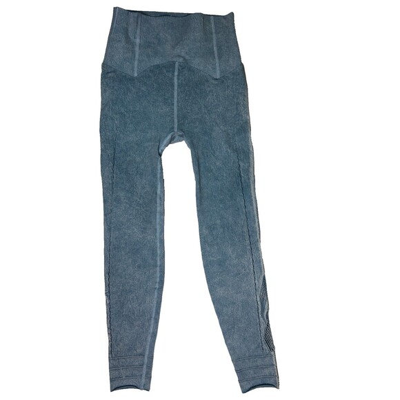Free People FP Movement Running Through My Mind Blue High Rise Leggings sz L EUC - Picture 5 of 14